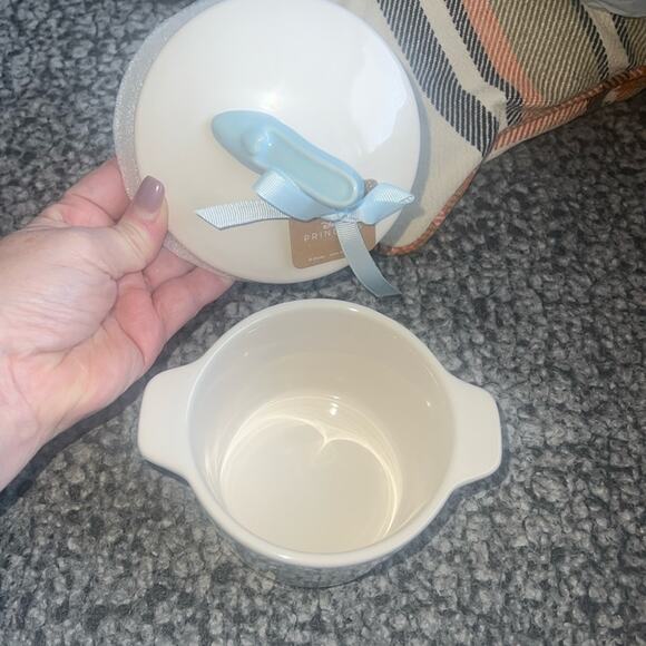 Rae Dunn ,2 piece set -new Cinderella small lidded dish & mug w.blue slippers - Picture 3 of 16
